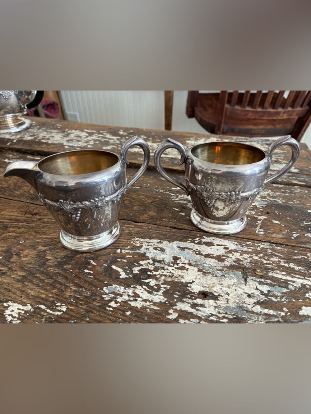 Vintage Silverplate Creamer & Sugar Bowl Set – Classic Serving